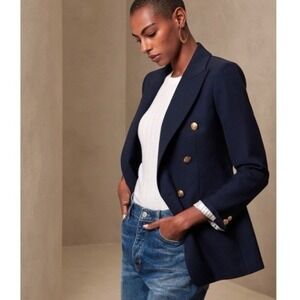 Banana Republic Blazer‎ 4 Classic Navy Captains Double Breasted Gold Heritage